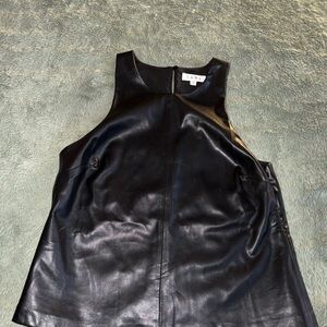 THML Black Faux Leather Top